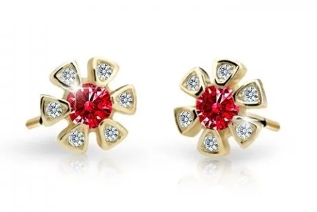 Cutie Jewellery Zlaté dětské náušnice C2156-30-X-1 červená