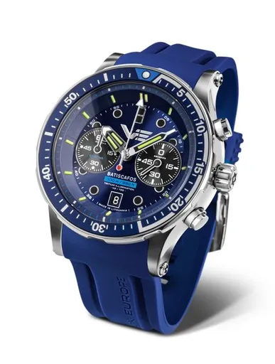 Vostok Europe Batiscafos Grand Chrono 6S21-511A772 - Modrý silikonový řemínek