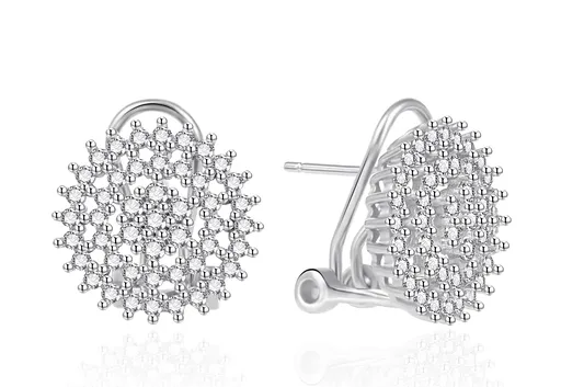 Agato Třpytivé stříbrné náušnice se zirkony AGT-E030KKW