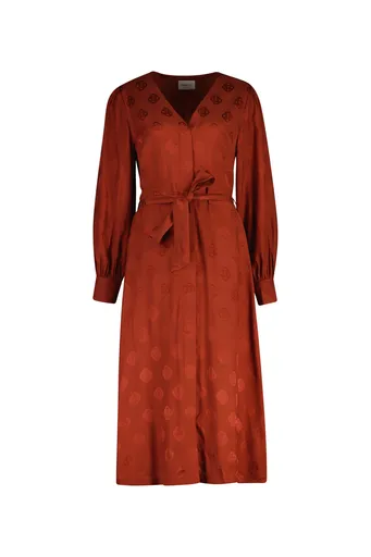 ŠATY GANT MIDI JACQUARD DRESS MODERN RUST