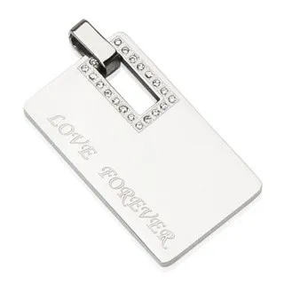 Obdélníkový ocelový přívěsek - LOVE FOREVER