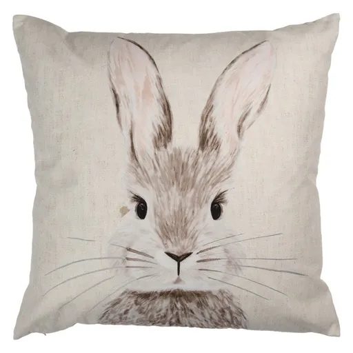 Béžový povlak na polštář s hlavou králíka I - 45*45cm KT021.422