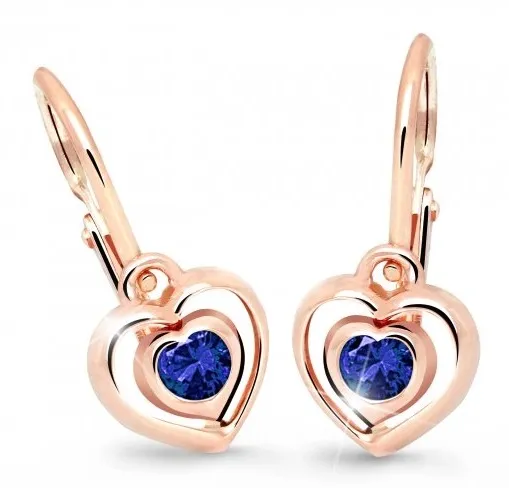 Cutie Jewellery Dětské srdíčkové náušnice C2752-10-X-4 modrá