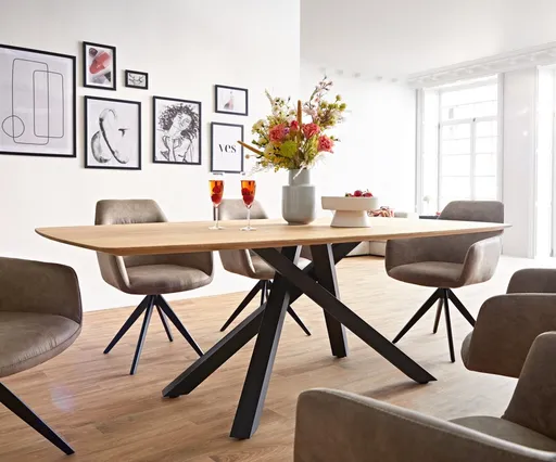 Jídelní stůl Edge 200x100 cm zaoblená přírodní dub švýcarská