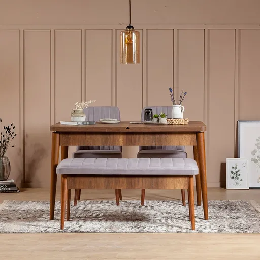 Jídelní set s rozkládacím stolem a židlemi (4 kusy) Vina 0701 - Soho, Walnut