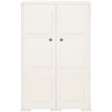 Plastová skříňka design dřeva bílá 340592 (340592)