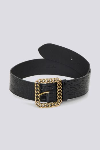 OPASEK GANT D1. CHAIN BUCKLE WAIST BELT BLACK