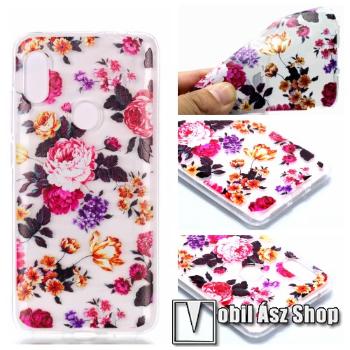 Szilikon védő tok / hátlap - VIRÁG MINTÁS - Xiaomi Redmi Note 6 Pro