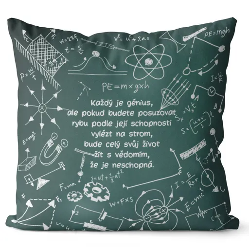 Polštář Každý je génius (Velikost: 55 x 55 cm)