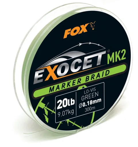 Fox Šňůra Exocet MK2 Marker Braid Green 0,18mm 20lb 300m,Fox Šňůra Exocet MK2 Marker Braid Green 0,18mm 20lb 300m
