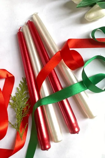 Candle Set (4 Pieces) Premium Christmas 4 - Red, White