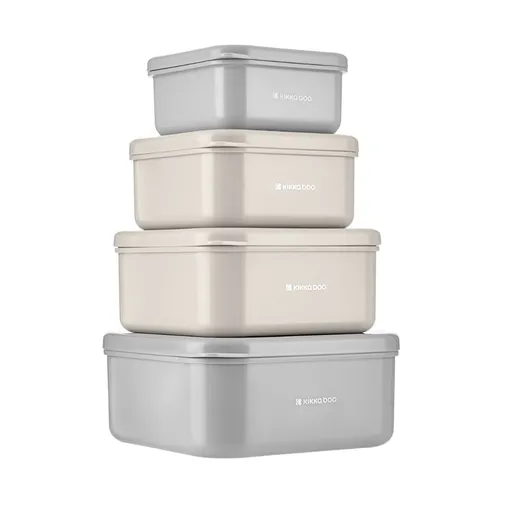 KikkaBoo Sada boxů na svačinu 4 ks Kitty Cat Grey