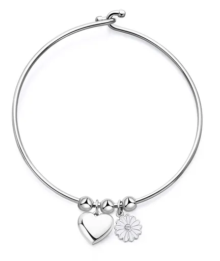 S'Agapõ Pevný ocelový náramek Srdce a sedmikráska Feelings SFE11