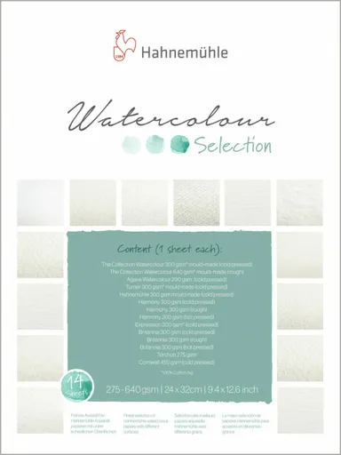 Akvarelový blok HHM Selection 24x32cm – 14 různých papírů