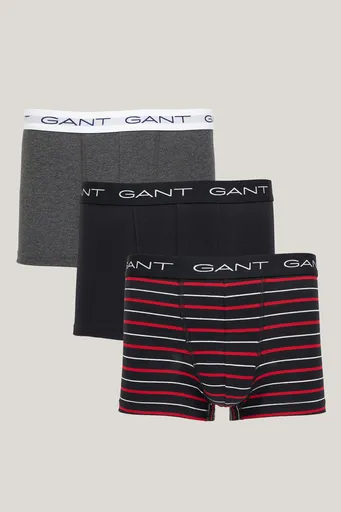 SPODNÍ PRÁDLO GANT STRIPED TRUNK 3-PACK GIFT BOX BLACK