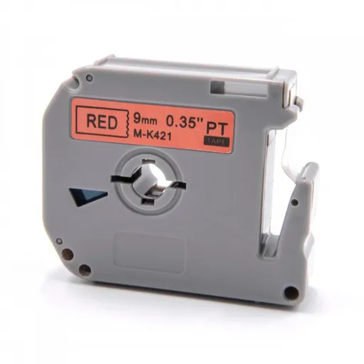 Kompatibilní páska s Brother MK-421, 9mm x 8m, černý tisk / červený podklad