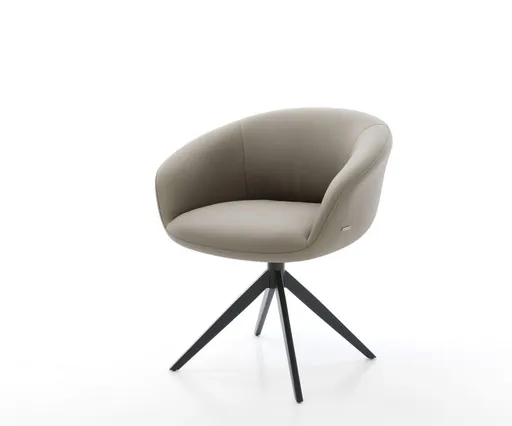 Otočná židle Vinka-Flex s područkami pravá kůže bláto křížový