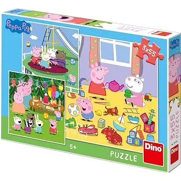 Prasátko Peppa Na Prázdninách 3x55 Puzzle Nové (8590878335356)