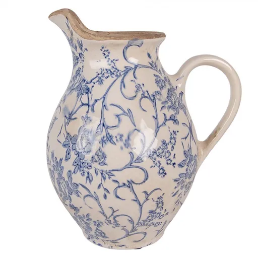 Keramický džbán s modrými květy Henria M - 21*16*24 cm Clayre & Eef