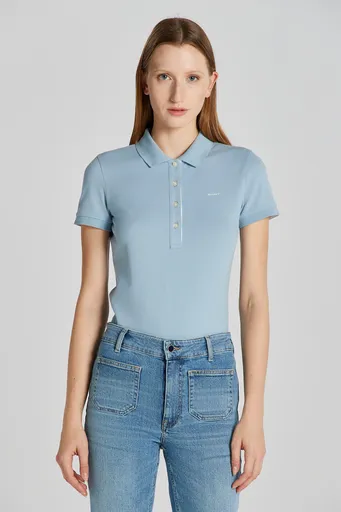 POLOKOŠILE GANT CONTRAST COLLAR SS PIQUE POLO DOVE BLUE