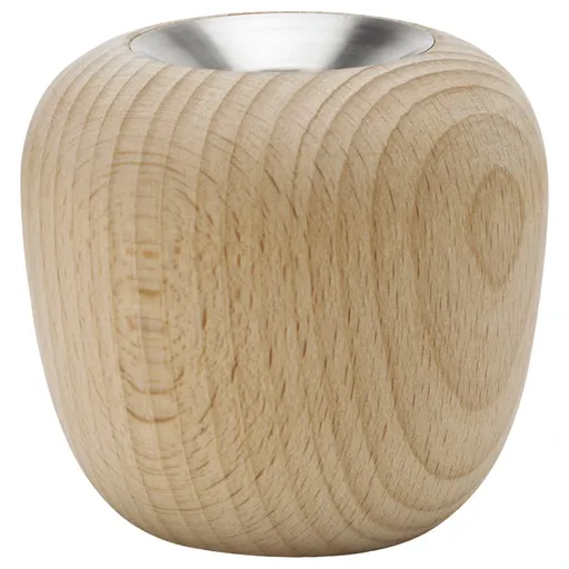Svícen na čajovou svíčku ORA 6,5 cm, hnědá, bukové dřevo, Stelton
