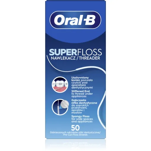 Oral-B Super Floss dentální nit na rovnátka a implantáty 50 ks