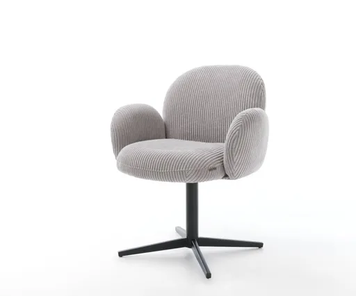 Jídelní židle Nube-Flex s područkami manšestr stříbrnošedá