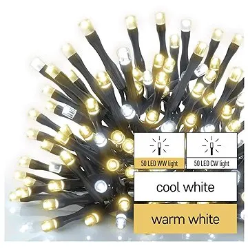 EMOS Standard LED spojovací vánoční řetěz, 10 m, venkovní, teplá/studená bílá (D1AN01)