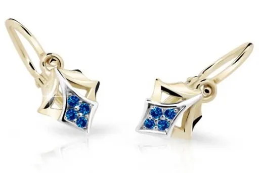 Cutie Jewellery Zlaté dětské náušnice C2220-10-X-1 modrá