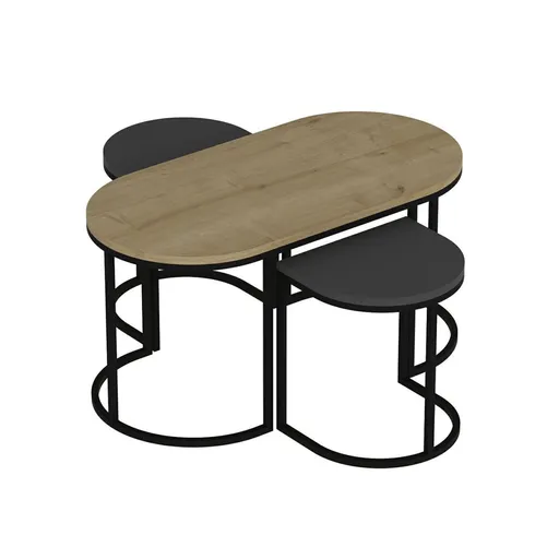 Odkládací stolek Dena Anthracite, 3 ks