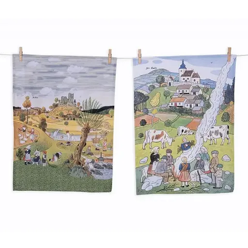 Bavlněné utěrky Matějovský LADA Dětské hry v Létě &amp;amp; Podzim 50 x 64 cm 2 ks