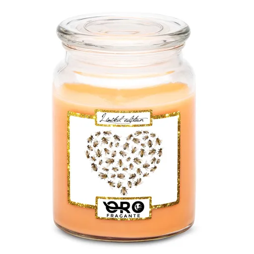 Svíčka Včelí srdce (Vůně svíčky: Tropické ovoce)