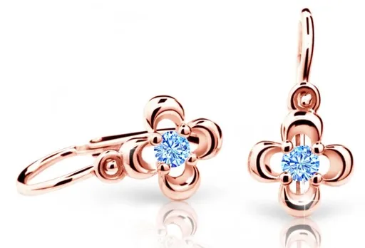 Cutie Jewellery Dětské náušnice z růžového zlata C2013-10-X-4 světle modrá