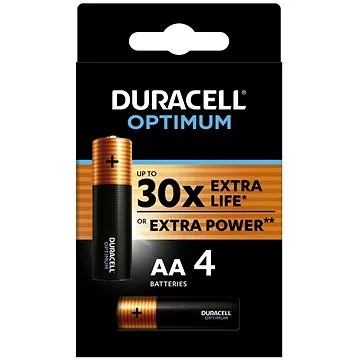 DURACELL Optimum alkalická baterie tužková AA 4 ks (42384)