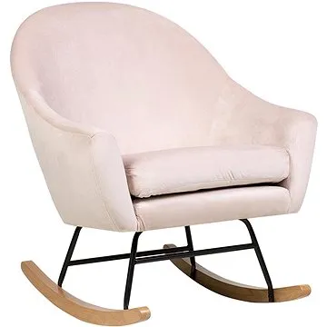 Čalouněné houpací křeslo v růžové barvě OXIE, 130790