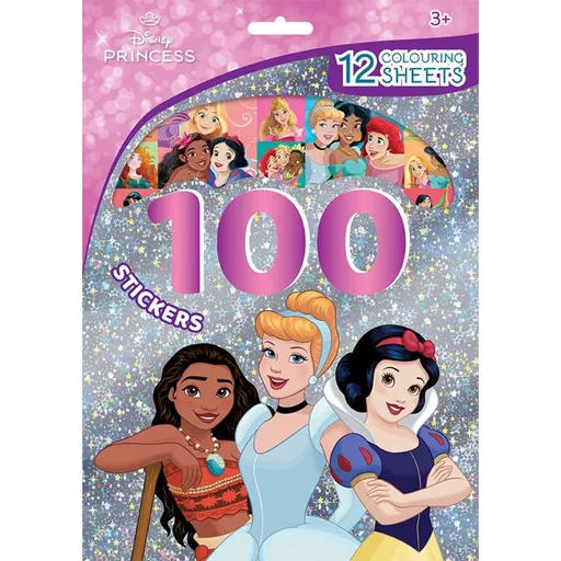 Jiri Models 100 samolepek s omalovánkovými listy Disney Princezny