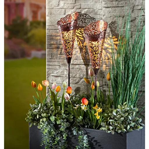 Solární dekorace k zapíchnutí do země Růže