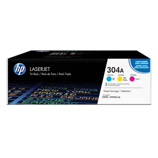 HP CF372AM - originální toner HP 304A, barevný, 3x2800 3ks