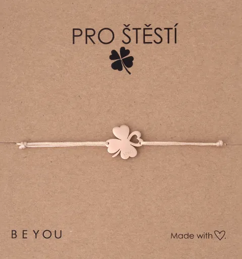 Náramek se čtyřlístkem "Pro štěstí"