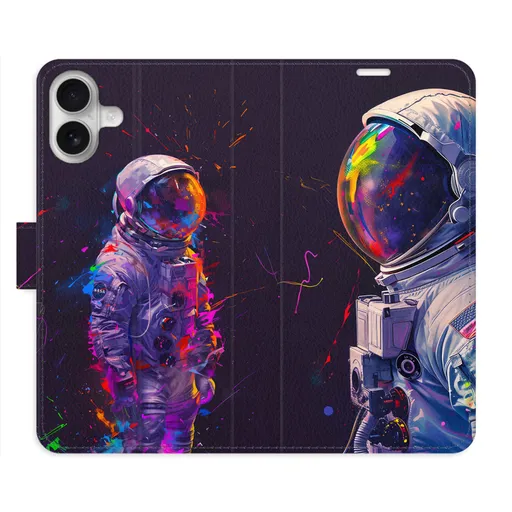 Flipové pouzdro iSaprio - Neon Astronaut 02 - iPhone 16 Plus