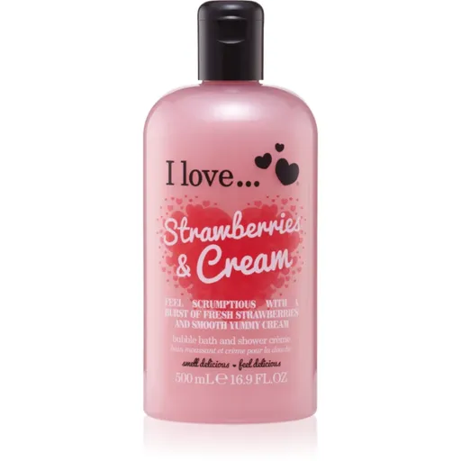 I Love Strawberries & Cream sprchový a koupelový krém 500 ml