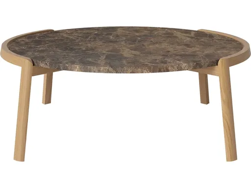 Konferenční stolek Mix Ø94 cm, více variant - Bolia Varianta: Brown marble | Oiled oak, Solid | v. 35 cm