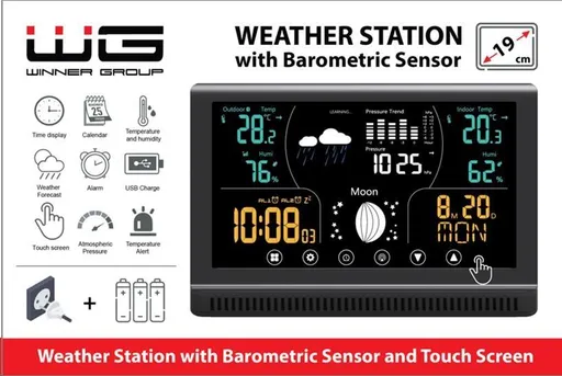 WG - Meteostanice WG3 s venkovním čidlem, černá