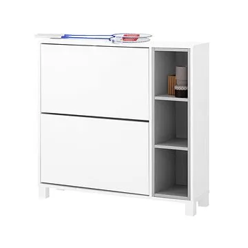 Danish Style Botník Paker, 95 cm, bílá / šedá (NT00630)