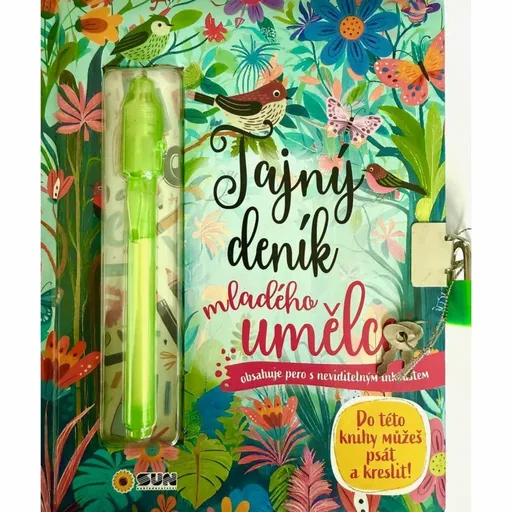 Tajný deník mladého umělce - Klíček a pero s neviditelným inkoustem (poškozená)