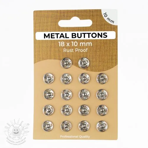Stískací knoflík METAL 10 mm silver