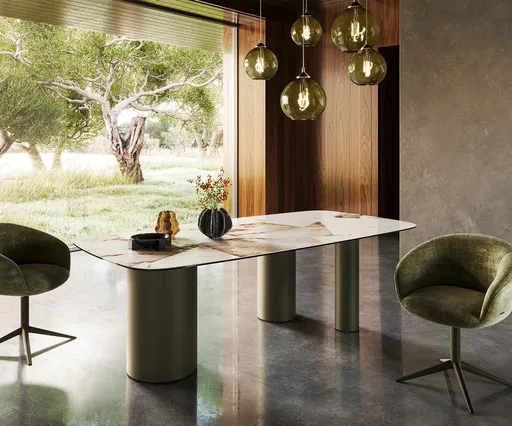 Jídelní stůl Edge oválný 240x120 keramika Iris FmG Patagonia