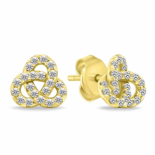 Brilio Silver Pozlacené náušnice Triquetra s kubickými zirkony EA1172Y