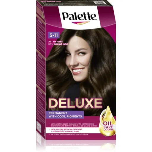 Schwarzkopf Palette Deluxe permanentní barva na vlasy odstín 5-11 Světle popelavě hnědý 1 ks
