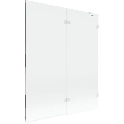 MEXEN/S Lunar vanová zástěna 2-křídlová pravá 140 x 150, transparent, bílá 897-140-100-20-00-P